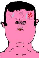 anger_mark bloodshot_eyes ear fat get glasses hair meta:GET mucus pink_skin quints small_face soyjak subvariant:chudjak_front sweating tiny_face variant:chudjak vein yellow_teeth // 392x590 // 23.0KB