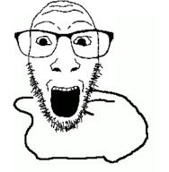 animated arm dance dancing_swede full_body glasses open_mouth soyjak stubble variant:dylanjak // 268x274 // 14.5KB