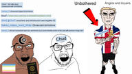 3soyjaks Hamas_2(namefag) OrientalTrollface_(user) albert_(user) angry arrow background beard brown_skin chud_(soybooru) eyes flag flag:map flag:minor_attracted_person flag:united_kingdom french_text glasses low_effort map_(pedophile) mouth_open orthodox orthodox_cross orthodoxy pedophile quran red_arrow satoko_haters_arent_white(samefag) soyjak star_and_crescent star_of_david stubble subvariant:chudjak_front subvariant:unbotheredchud teeth text variant:chudjak variant:feraljak white_background // 1920x1080 // 361.4KB