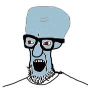 blue_skin ear glasses max_headroom nickelodeon open_mouth soyjak spongebob_squarepants squidward stubble variant:headjak // 257x282 // 24.7KB