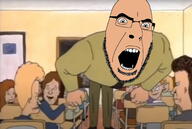 angry beavis_and_butthead glasses open_mouth soyjak stubble variant:cobson white_skin // 1411x947 // 533.6KB