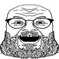 3dgifmaker animated content_aware glasses mirrored open_mouth soyjak stubble variant:its_out_get_in_here // 202x202 // 4.8MB