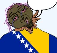 bloodshot_eyes brown_skin brown_troonjak crying flag flag:bosnia_and_herzegovina open_mouth rope series:coonfags slopjak soyjak speech_bubble speech_bubble_empty suicide tongue variant:bernd // 768x719 // 133.5KB