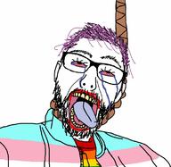 bloodshot_eyes clothes crying dead flag gay glasses hair hanging rope soyjak stubble suicide technology text tongue tranny variant:unknown // 1125x1097 // 139.5KB