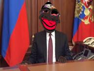 black_skin bloodshot_eyes desk distorted flag:russia full_body nigger russia slopjak subvariant:chudjak_front subvariant:jartycuck variant:chudjak vladimir_putin // 800x600 // 752.0KB