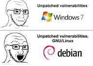 2soyjaks GNULinux closed_mouth debian glasses gnu open_mouth soyjak stubble variant:soyak windows windows_7 // 1082x777 // 127.9KB