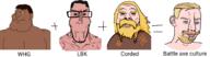 aryan battle_axe beard blue_eyes brown_eyes brown_skin buff corded_ware hair lbk linear_pottery_culture long_hair mustache smile subvariant:bernhardt subvariant:euroaryan subvariant:mexiaryan subvariant:muscular_chud swastika variant:bernd variant:chudjak variant:markiplier_soyjak variant:meximutt western_hunter_gatherer whg yellow_hair // 3680x1000 // 880.6KB