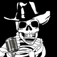 clothes cowboy_hat ghost_(btr) hat microphone open_mouth series:skeletonjaks skeleton soyjak variant:feraljak // 1500x1500 // 356.1KB