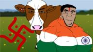 animal art aryan background bindi cow grass hindu hinduism india indian pajeet swastika variant:chudjak variant:godjak // 1283x726 // 433.6KB