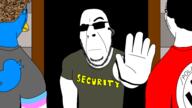 2soyjaks arm bouncer closed_mouth clothes glasses hair security stubble sunglasses swastika tranny twitter variant:chudjak variant:cobson zoomer_hair // 1920x1080 // 350.4KB