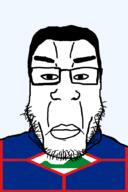 closed_mouth country flag flag:sint_eustatius glasses hair lips merge netherlands neutral sint_eustatius soyjak star_(symbol) stubble subvariant:chudplier transparent transparent_background variant:chudjak variant:markiplier_soyjak // 600x900 // 31.2KB