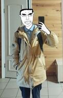alien_hominid clothes door g1s2 gagasasal12 hand holding_object holding_phone phone soyjak subvariant:chudjak_front variant:chudjak wall // 1656x2580 // 2.4MB