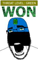 ahegao country emerald estonia flag flag:estonia gem glasses green green_eyes hair looking_up open_mouth schlog_color_event soyjak soyjak_blog stubble teeth text threat_level_green variant:cobson won // 721x1115 // 135.1KB
