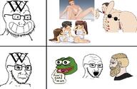3soyjaks anal_beads angry bdsm calarts chad closed_mouth clothes concerned frog frown glasses loli meta:pornographic_content mustache nordic_chad nsfw pedophile pepe smile so_true soyjak stubble text variant:soyak wikipedia // 800x526 // 224.1KB