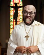 angry christianity church clenched_teeth cross ear glasses hair jesus realistic ring soyjak stubble teeth variant:feraljak // 768x960 // 1.2MB