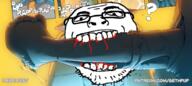 bite blood glasses horse nsfw open_mouth penis sethpup soyjak stubble variant:unknown // 990x443 // 452.4KB