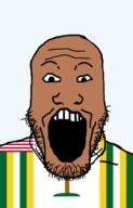 black_skin clothes county flag flag:grand_kru_county flag:liberia glasses grand_kru_county hair liberia liberian mustache open_mouth small_eyes soyjak stubble transparent transparent_background variant:feraljak yellow_sclera // 600x935 // 21.3KB