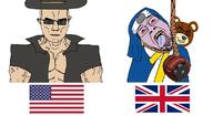 blond bloodshot_eyes bridget_(guilty_gear) clothes flag:united_kingdom flag:united_states forehead_protector glasses guilty_gear hanging hat johnny_(guilty_gear) subvariant:muscular_chud sunglasses teddy_bear tranny transgender_symbol variant:chudjak variant:gapejak vein video_game white_background // 784x428 // 73.5KB