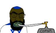 anesthesia bald beard cheeks closed_eyes closed_mouth cope coping copium eyebrows eyes eyes_closed gas_cylinder glasses head hebrew israel judaism mask mouth_closed oxygen_mask shitskin soyjak torso tube variant:feraljak // 1000x599 // 29.7KB