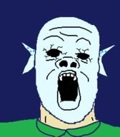 blue blue_skin clothes ear nintendo no_eyes open_mouth soyjak the_legend_of_zelda the_legend_of_zelda:_majora's_mask variant:a24_slowburn_soyjak video_game zora // 454x520 // 7.8KB