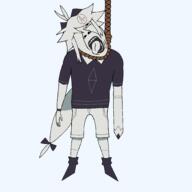 Oliver ack an_hero clothes fpe fundamental_paper_education gook hair hand hanging horn oliver_(fundamental_paper_education) open_mouth pencil polo_shirt ribbon rope self_insert shoe tongue tongue_out variant:bernd variant:gapejak // 2048x2048 // 64.4KB