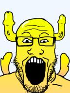 cartoon cartoon_network glasses horn leftypol meta:pornographic_content nsfw open_mouth penis penny_fitzgerald pennyposter soyjak stubble the_amazing_world_of_gumball variant:markiplier_soyjak vein veiny_cock yellow_skin // 600x800 // 244.3KB