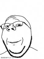 animated glasses poyopoyo poyunpoyun smile soyjak stubble subvariant:wholesome_soyjak variant:gapejak // 300x400 // 1.5MB