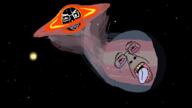 2soyjaks black_hole bloodshot_eyes crying flag glasses objectsoy open_mouth planet series:spacejaks smile smug soyjak space subvariant:chudjak_front tongue tranny transgender_flag variant:bernd variant:chudjak // 1080x607 // 177.2KB