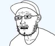 clothes glasses hat meta:Not_OC scared soyjak stubble variant:rotjak variant:soyak // 524x440 // 11.6KB