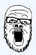animated baby deformed glasses mustache open_mouth smile soyjak stubble subvariant:jacobson variant:a24_slowburn_soyjak // 296x444 // 360.6KB