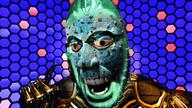 clothes glasses green_skin hand mask movie open_mouth soyjak stubble suit the_lawnmower_man variant:cobson virtual_reality // 800x450 // 132.7KB