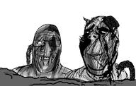 2soyjaks are_you_soying_what_im_soying glasses horror looking_at_each_other redraw smile soyjak stubble variant:gapejak variant:markiplier_soyjak // 674x429 // 72.6KB
