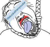 auto_generated hanging lifesucksthenyoudie namefag_drama open_mouth rope series:hanging_namefags soybooru soyjak stubble suicide variant:bernd // 768x719 // 290.1KB