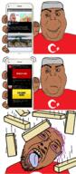 ack amerimutt anti_mutt bloodshot_eyes brick brown_skin closed_mouth comic country crescent crying dead earthquake flag glasses hand holding_object multiple_soyjaks mustache open_borders_for_turkey(nameroach) open_mouth phone purple_hair rubble smile stubble subvariant:impish_amerimutt taqiyah text tongue turkiye twitter united_states variant:alicia variant:bernd variant:impish_soyak_ears yellow_teeth // 956x2184 // 1.0MB