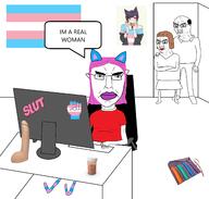 3soyjaks angry balding brown_hair chair computer dilator dildo ear eyelashes father fist full_body glasses hair hrt monitor mother penis pink_hair sitting slut sock soyjak speech_bubble subvariant:chudjak_front tattoo text tranny variant:chudjak // 2250x2144 // 861.0KB