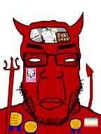 3soyjaks abrahamic angry aryan blue_eyes christian_cross christian_identity christianity clothes cross crucifix eyes_like_the_o-o-cean facing_front gambling glasses glutonny horn invite islam muscles red_skin religion religious rent_free satan satan_pedo_gambler satanism series:esl_pedo_league subvariant:chudplier subvariant:muscular_chud symbol tail toilet transparent_background trident variant:chudjak variant:cobson variant:markiplier_soyjakplier vein white_eyes white_skin yellow_hair // 600x800 // 85.3KB