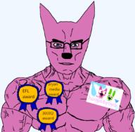 aryan award blue_eyes hoops hoops_and_yoyo pink_skin subvariant:muscular_chud variant:chudjak // 1059x1036 // 122.7KB
