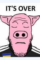 animated blood gore gun hohol open_mouth pig russo_ukrainian_war scared shooting soyjak stubble teeth ukraine variant:markiplier_soyjak war wound // 432x640 // 337.2KB