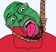 ack arrow bayonet bow dead flag flag:zaporizhzhia_oblast glasses gun hair hanging oblast open_mouth rope russia skin soyjak stubble suicide teeth tongue transparent transparent_background ukraine variant:bernd white yellow_teeth zaporizhzhia_oblast // 768x719 // 99.4KB