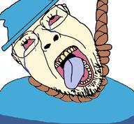 bambisona crying dave_and_bambi dead deviantart_user glasses hang hanged hanging noose open_mouth rope ryangoyco soyjak stubble variant:bernd // 760x704 // 234.4KB