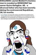 brown_eyes brown_hair clothes colorado democrat ear lauren_boebert lipstick nose_ring painted_nails politics republican subvariant:slutson teeth text united_states variant:cobson // 555x842 // 283.8KB