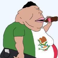 artist:nickolas-003 clothes coca_cola drinking fat fat_ass flag flag:mexico food_stamp gynaecomastia hair side_profile subvariant:meximutt_side variant:meximutt // 1052x1059 // 22.2KB