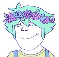 basil_(omori) blue_eyes blue_hair blush closed_mouth clothes flower flower_crown green_hair hair omori plant shota smile soyjak subvariant:shoyta suspenders variant:gapejak video_game // 860x834 // 17.3KB