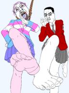 2soyjaks BRIMMIEST_COMMENTS_SECTION☣️☣️☣️_DO_NOT_ENTER☣️☣️☣️ ack crossdressing foot foot_fetish hanging meta:tagme nazism ojou-sama_pose pantyhose school_uniform skirt soyjak tranny variant:bernd variant:chudjak yuzugin // 1482x1983 // 258.1KB