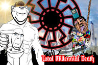 1990s 3soyjaks 90s arm blue_eyes brown_skin buff closed_mouth crowd death decadejak dinosaur ear future gameboy glasses hair hanging holding_object jurassic_park kool-aid millenial millennial nickelodeon nintendo nintendo_64 oldfag open_mouth pokemon shine skibidi_toilet smile sonnenrad stubble subvariant:brunetto tetris text toilet variant:bernd variant:cobson variant:impish_soyak_ears video_game zoomer zoomer_hair // 1200x800 // 288.0KB