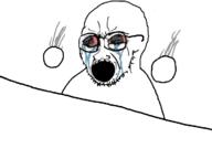 angry animated bloodshot_eyes crying distorted floating_arms glasses hand headbanging open_mouth slamming soyjak stubble tantrum variant:soyak // 720x540 // 155.2KB