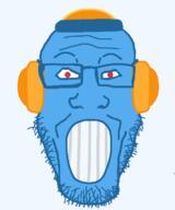 blue blue_skin emoticon glasses red_eyes robot series:soymoji soyjak stubble variant:markiplier_soyjak // 600x722 // 19.1KB
