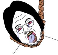 ack bloodshot_eyes blue_tongue glasses hair hanging nose stubble suicide // 1206x1142 // 279.9KB