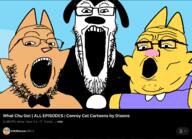 3soyjaks abbie_(dtoons) animal animal_ears beige_skin cat conroy_cat dog doggy_d._dachshund dtoons glasses open_mouth soyjak soyjak_trio stretched_mouth stubble variant:chudjak variant:gapejak variant:markiplier_soyjak variant:tony_soprano_soyjak white_skin yellow_skin youtube // 1640x1184 // 404.4KB