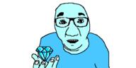 blue_skin clothes gem glasses hand oekaki open_mouth redraw soyjak variant:el_perro_rabioso // 500x250 // 15.2KB